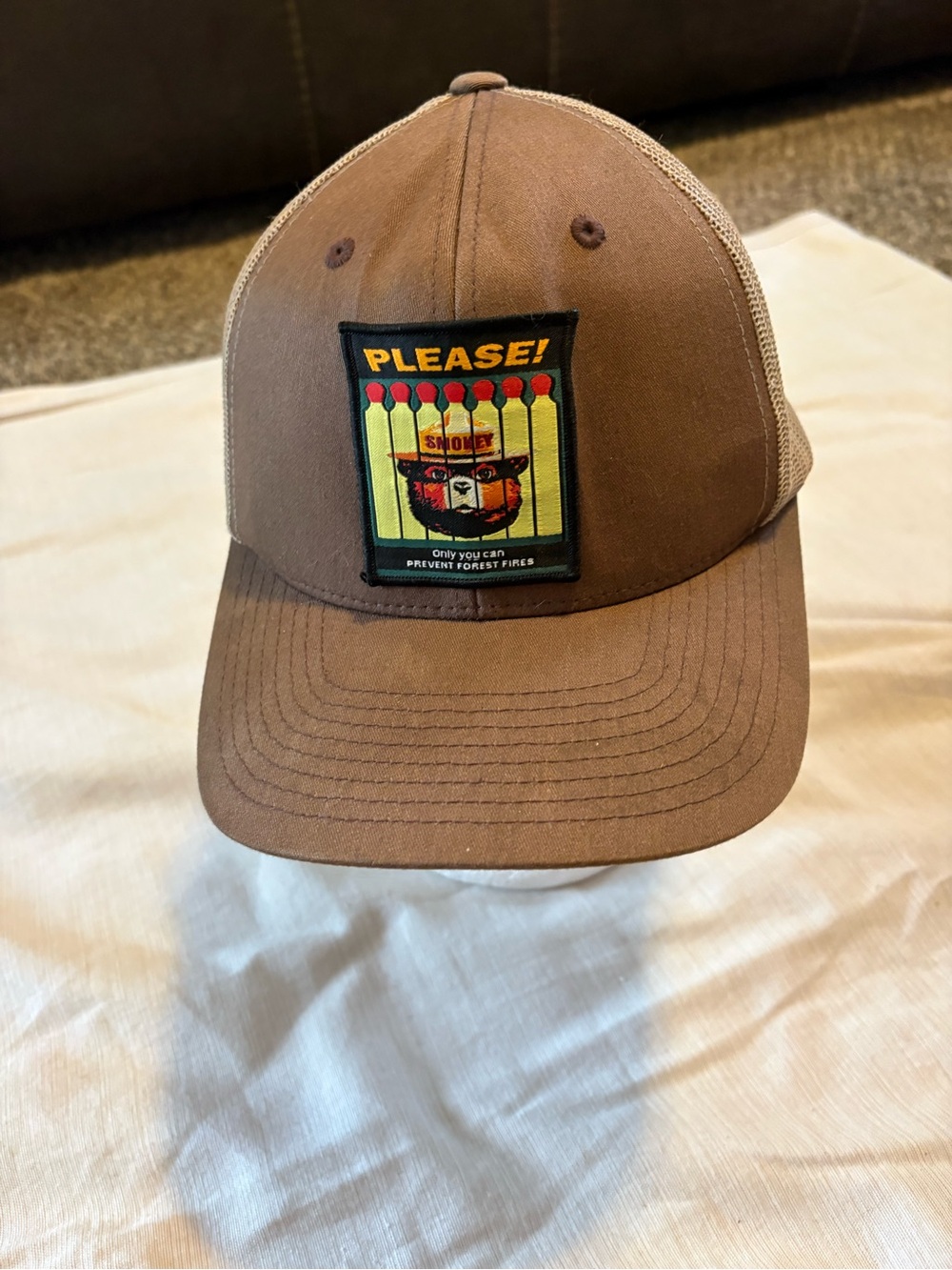 The Classic Brown Trucker Hat with Matchbox Patch